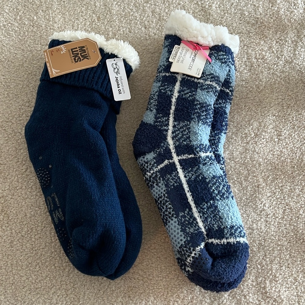 2 Pairs Sherpa Lined Lounge Socks